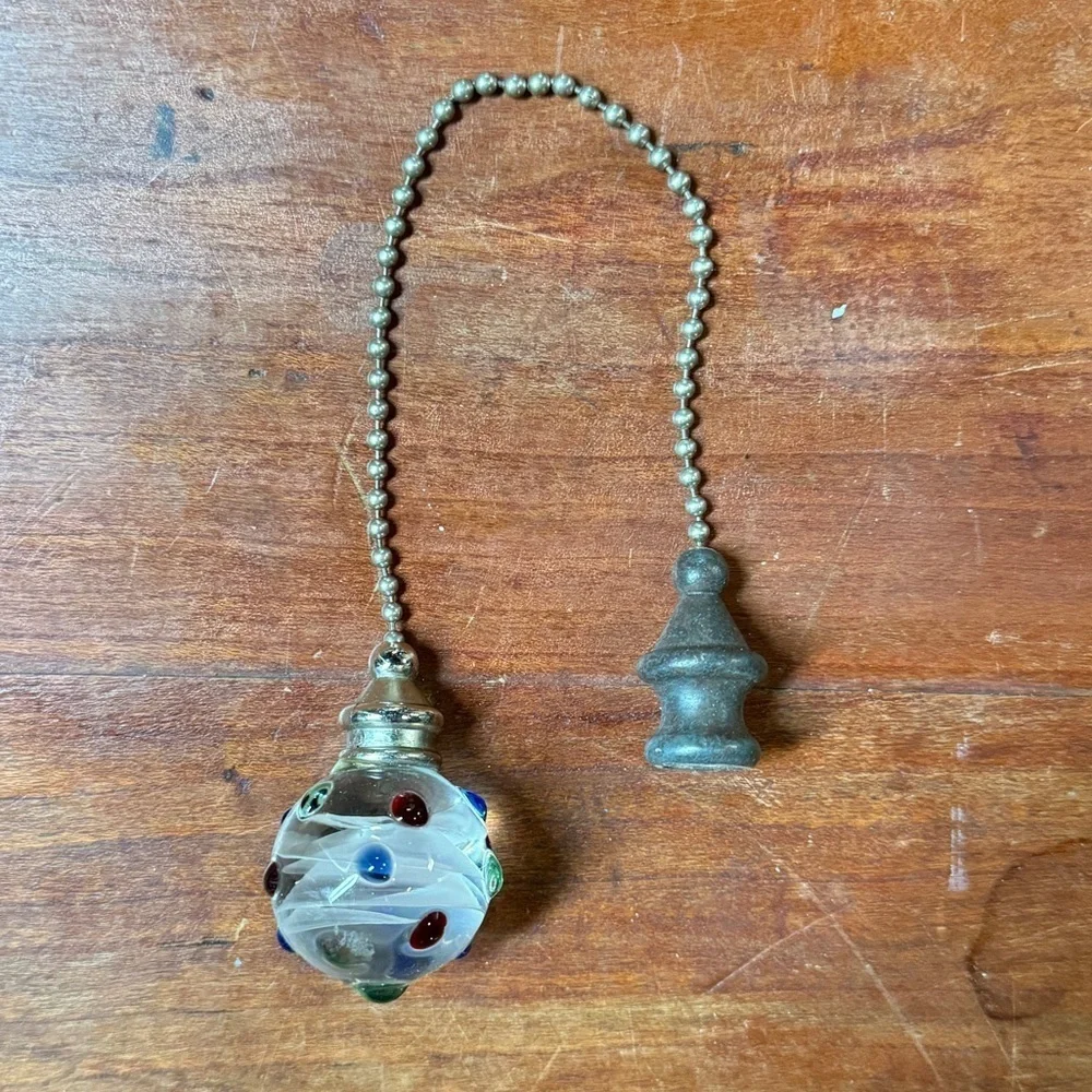 Multicolor Dotted Decorative Glass Orb Pull Chain for Ceiling Fans and Lights